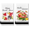 thumbnail image 1 of JOOCAR Kitchen Towels, Hello Spring Refreshing Ice Cool Watermelon Gnome Bow 16x27.5 Inches Kitchen Towels For Kitchen Decor Housewarming Gift Towels Set of 2, 1 of 5