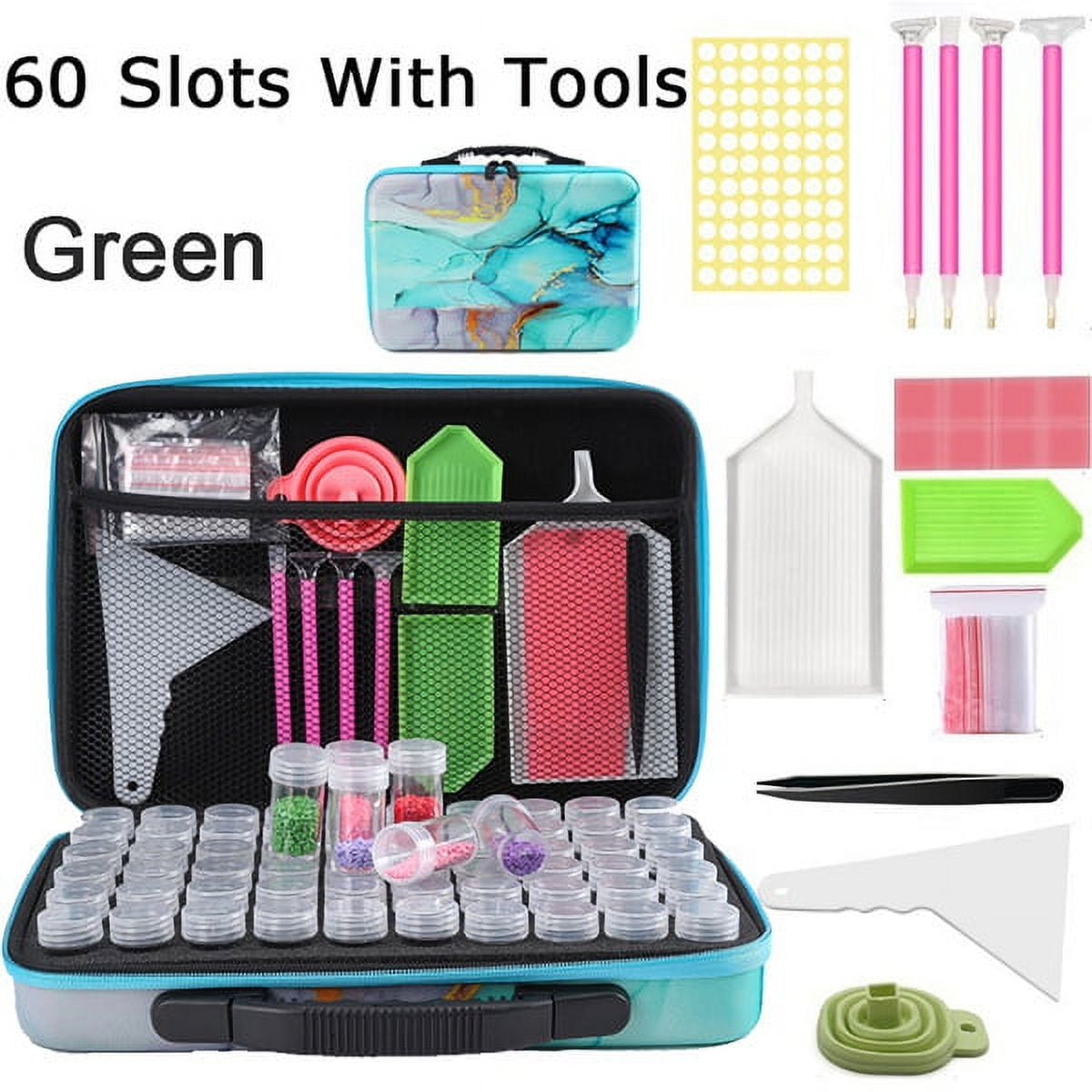 Douorgan 60 Slots Diamond Painting Storage Containers Upgraded Accessories  and Tools Pen Tray, Diamond Painting Tools Organizer, Shockproof Diamond