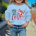 thumbnail image 2 of Toddler Sweatshirt Girls 6 Graphic Print Lightweight Long Sleeve Pullover Shirt Sweatshirt Round Neck Vacation Tops Girls' Hoodies & Sweatshirts Sky Blue,5-6 Years, 2 of 4