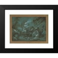 thumbnail image 2 of Jean-Jacques Lagrenée 24x19 Black Modern Framed Museum Art Print Titled - Annunciation to the Shepherds (1775), 2 of 5