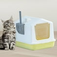 thumbnail image 6 of perfeclan Enclosed Cat Litter Tray Kitty Litter Pan Reusable with Door for Small Animals Rabbit Hooded Cat Litter Case Cat Litter Toilet Yellow, 6 of 9