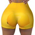 thumbnail image 2 of Haiem Yellow Lemon No Front Seam Biker Shorts for Women Yoga Workout Gym Bike Shorts with Tummy Control Moisture-Wicking-, 2 of 9