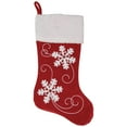 thumbnail image 2 of Northlight 20.5-Inch Red and White Velvet With White Snowflake Christmas Stocking, 2 of 6