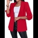 thumbnail image 3 of Blazer de Larga para Mujer, Informal, de Negocios, con Abertura Frontal, para Trabajo y Oficina. Rojo L, 3 of 6