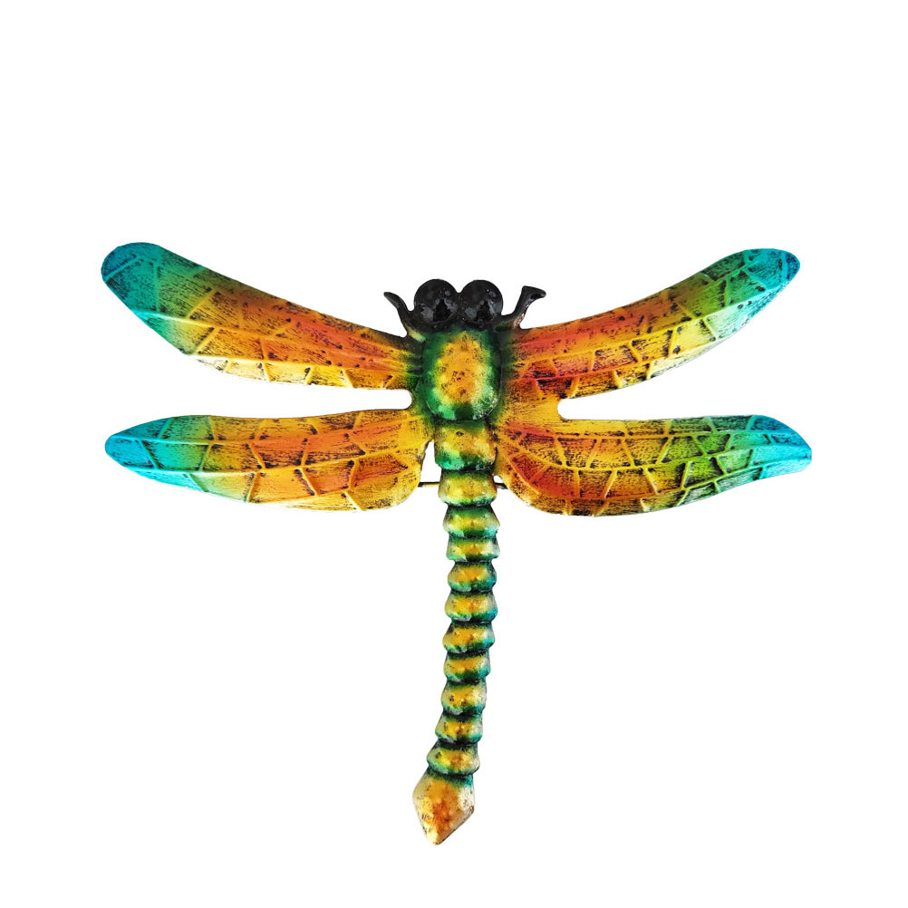 Wall Dragonfly Metal Art Decor Outdoor Garden Sculpture Iron