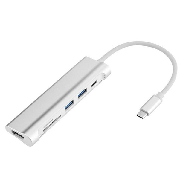 Multifuncional 6-en-1 Type-C Hub Type-C a USB3.0 HD Converter con