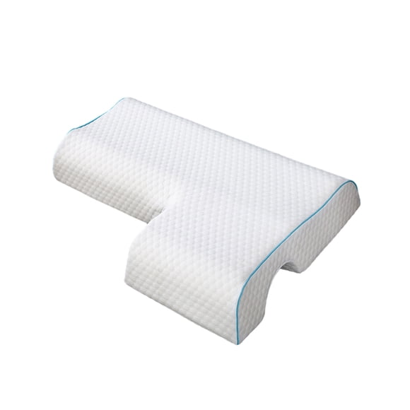 Injueey Almohada respirable del cuello de la espuma de la memoria para la almohada de apoyo para dormir del sueño ininterrumpido para los Juegos de cama modelo brazo izquierdo