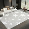 thumbnail image 3 of Area Rugs Light Gray Rectangle Carpet, Painting Style Stars Design Non Slip Rug, For Dining Room Backyard Decor Carpet, For Kids Teen Boys Women Men Flannel Rug, 3 of 7