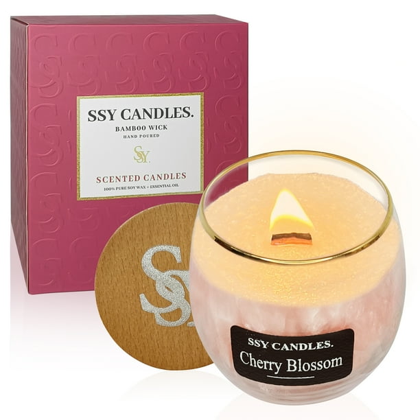 Cherry Blossom Scented Candles for HomeJar Candles 7.9 oz Burn Time 50