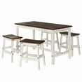 thumbnail image 3 of Wood Dining Set Table and 4 Stools Harvest White Distressed | Furniture Dash, 3 of 6