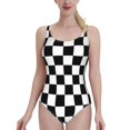 thumbnail image 1 of Mod Checkers One Shoulder Ruffle Swimsuits Bodysuit One Piece Swimwear Women New Female Beach Swimsuit Mod Checkers T, 1 of 5