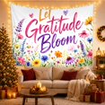 thumbnail image 3 of Let Gratitude Bloom Within a Colorful Floral Border, Whimsical Watercolor for Flower Lovers, Botanical Wall Art, Thank You Gift, Tapestry Wall Hanging for Bedroom and Studio, 3 of 7