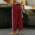 thumbnail image 6 of Kezqiaxn Casual Pants for Women Stretchy Drawstring Elastic Waist Casual Loose Pants with Pockets Plus Size Fashion, 6 of 7