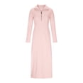 thumbnail image 4 of Wowcloth Women's Solid Color Long Sleeve Lapel Collar Slim Fit Casual Long Dress for Daily Wear, 4 of 8