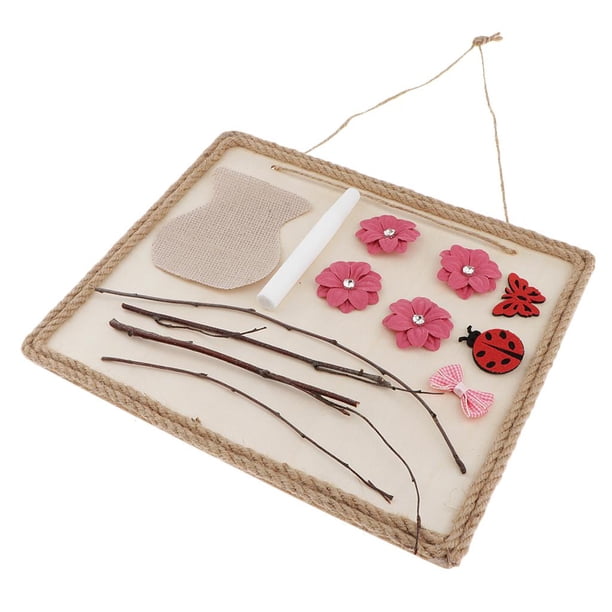 De Hechas Naturales Pintura Jardín Casero Decorativo Colgante De Pared Ornamento De Macramé Artesanal Para Niños BLESIY pintura de palo de madera natural