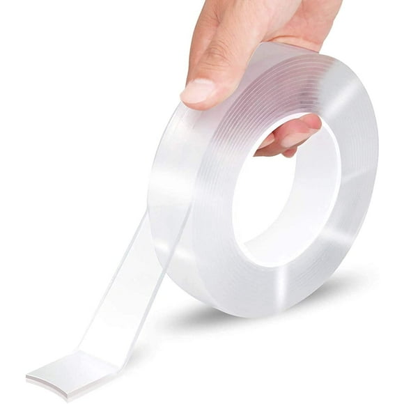 Double Sided Tape Heavy Duty (9.85FT), Multipurpose Removable Mounting Tape Adhesive Grip,Washable Strong Sticky Wall Tape Strips Transparent Tape Poster Carpet Tape for Paste Items,Household