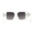 thumbnail image 4 of Womens Chic Squared Butterfly Thick Temple Oversize Sunglasses Clear Smoke, 4 of 4