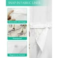 thumbnail image 3 of No Hook Shower Curtain with Snap in Liner, Love Your Life Vintage Flowers Purple Floral Hotel Shower Curtains for Bathroom, Washable Shower Curtain Liner Set with Mesh Top Window, 54"x78", 3 of 6