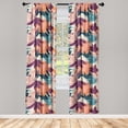thumbnail image 3 of Ambesonne Tropical Curtains, Abstract Leaves Autumn Art, Pair of 28"x63", Maroon Beige Multicolor, 3 of 5