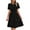 Black, variant on Oplxuo Women's Casual Dresses 2025 Summer Spring V Neck Short Sleeve Sundress Smocked Waist A Line Tiered Mini Dress