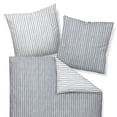 thumbnail image 2 of Janine Ropa de cama, 2 piezas - DAVOS, felpa fina, algodón, rayas Gris 155x220cm, 2 of 4