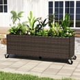 thumbnail image 2 of Costway 1 PCS Raised Garden Bed All-Weather PE Rattan Wicker Patio Planter Box with Wheels, 2 of 10