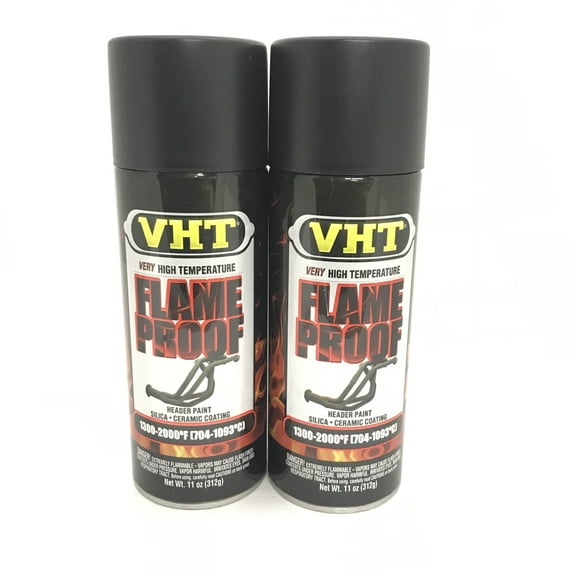 VHT SP102-2 PACK FLAT BLACK High Temperature Flame Proof Header Paint - 11 oz