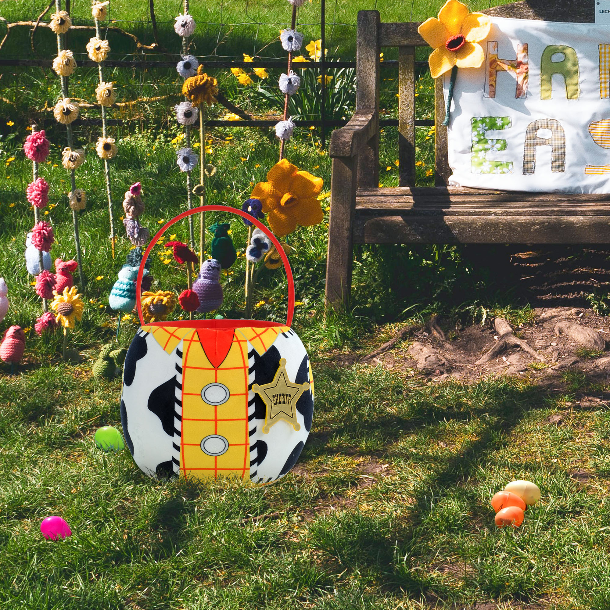 Toy Story Woody Plush Easter Basket by Ruz with Sheriff Theme