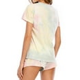 thumbnail image 6 of Women Tie-Dyed Short Sleeve Elastic Waist Pajama Set, 6 of 7