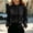 Black, variant on Women's High Stand Collar Lace Trim Button Blouse, Polished long sleeve for formal office wear, dinner dates and elegant daily fits Pink XXL