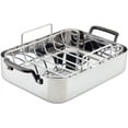 thumbnail image 1 of KitchenAid - 5-Ply Clad Polishd Stainless Steel Roasting Pan with Removable Rack (38 x 29cm/15 x 11.5in), 1 of 8