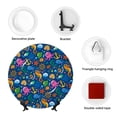 thumbnail image 4 of Zufioo Sea Fish Print Bone China Decorative Plate, Ceramic Dinner Plate with Stand Ceramic Decoration Homewares-10in, 4 of 6