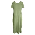 thumbnail image 5 of JIAYUE Women's Dress Loose Ankle-Length Plus Size Fashion Casual Solid Color Sexy V Neck Short Sleeve Pocket Long Classic Female Dresses, 5 of 5