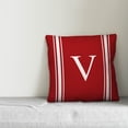 thumbnail image 2 of Creative Products Red Farmhouse Stripes Monogram 18x18 Spun Poly Pillow, 2 of 2