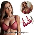 thumbnail image 4 of Women See-Through Lace Soft Transparent Everyday Bra, 4 of 7