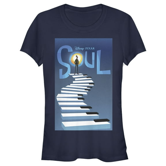 Junior's Soul Official Poster  Graphic Tee Navy Blue Small
