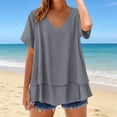thumbnail image 5 of Women's Crew Neck T Shirts Oversized Boxy Cropped Tops Casual Short Sleeve Summer Cute Tees 2026, 5 of 9