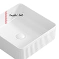 thumbnail image 5 of TICOZE Rectangular 15" Vessel Sink – Striped Design Bathroom Sink with High-Temperature Fired Ceramic Bathroom Sink Construction for Artistic Vanity Sink Installation, 5 of 8