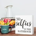 thumbnail image 5 of Zomyto 5"x5" Funny Bathroom Wood Sign No Selfies in the Bathroom Sign Wood Block Sign, 5 of 6
