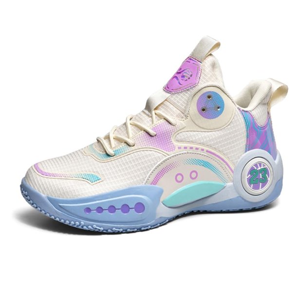 BINQER Zapatillas de baloncesto altas for hombre con malla transpirable, entresuela acolchada y suela texturizada con agarre.
