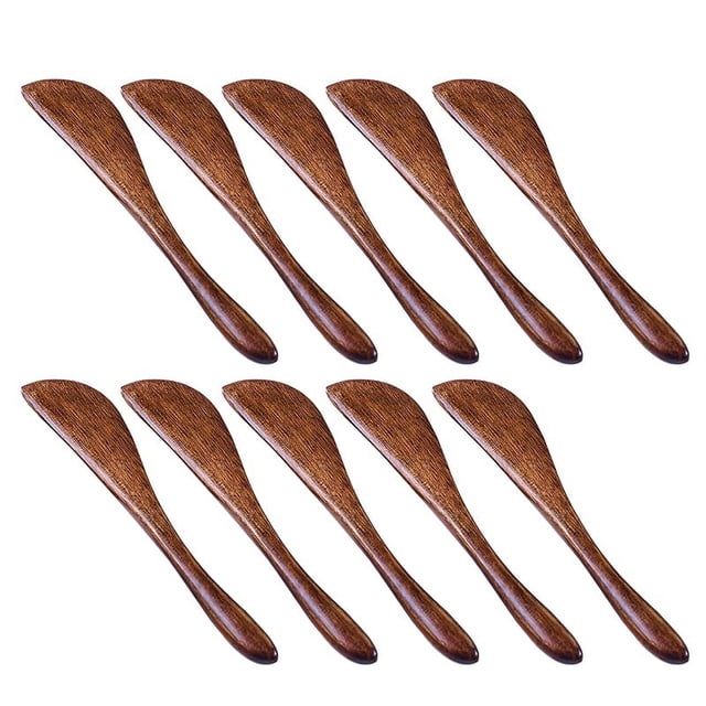 Paquete de 10 Cuchillos Madera para Mantequilla, Condimentos 6 Pulgadas Utensilios Cocina SúPer PráCticos Esparcidor Gelatina