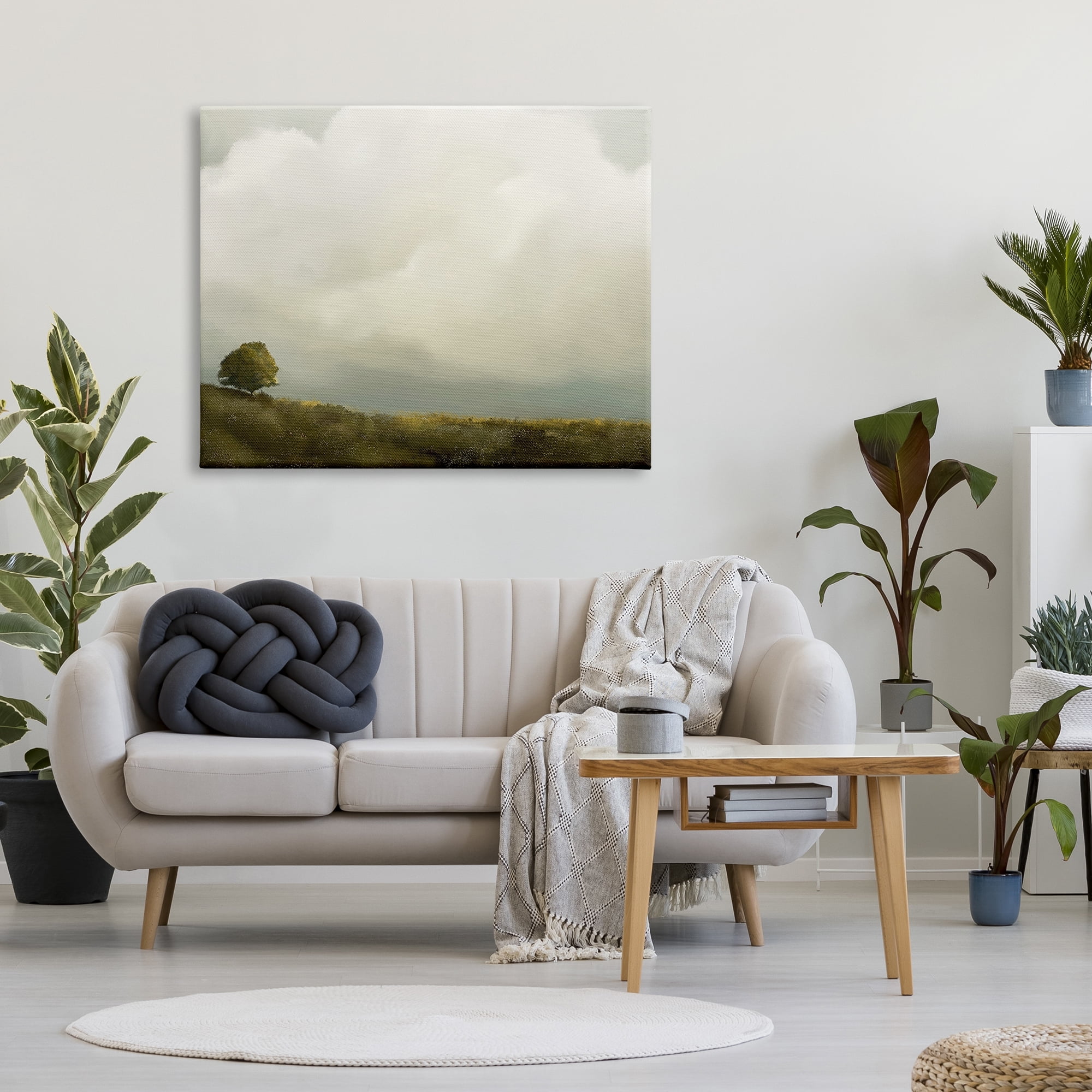 Stupell Industries Clouds Over Pasture Landscape Painting Gallery Wrapped Canvas Art Print Wall Art, 48 x 36