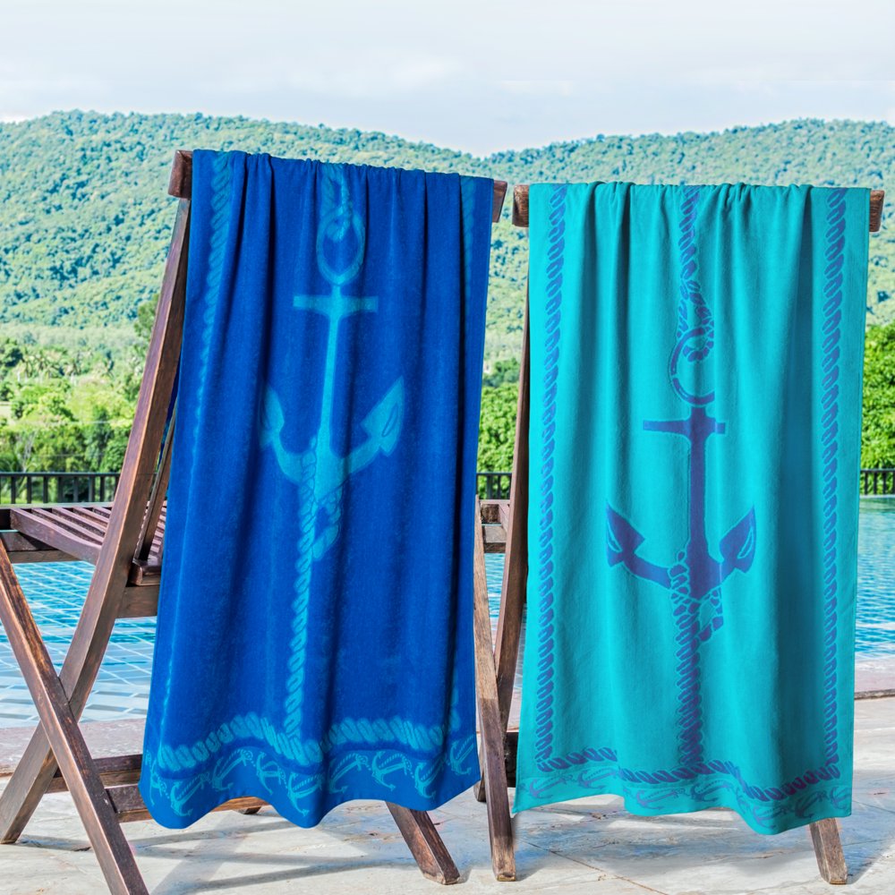 Impressions Iberis Egyptian Cotton Beach Towel Set