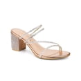 thumbnail image 1 of BLISSFUL STEP Women Rhines Block Heel Slide Sandals Rose Gold 9, 1 of 7