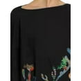 thumbnail image 3 of DYMADE Women Plus Size Christmas Costume Long Sleeve Irregular Print Pullover T-shirt Casual Top, 3 of 4