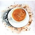 thumbnail image 2 of Atelier B Art Studio 15x15 Black Ornate Wood Framed with Double Matting Museum Art Print Titled - OVERHEAD VIEW OF A CAPPUCCINO CUP, 2 of 4