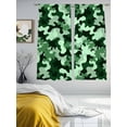 thumbnail image 3 of Sheer Curtains 72 Inches Long 2 Panels, Green Camouflages Patriotic Rod Pocket Curtain Voile Draperies, Graffiti Style Light Filtering Window Treatment for Living Room Kitchen Bedroom, 3 of 8