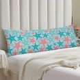 thumbnail image 2 of Coastal Body Pillow Cover Nautical Pink and Turquoise Sea Stars Summer Beach Marine Ocean Theme Starfish Cushion Long Pillowcase with Zipper Decorative Large Bedding Pillow Cases for Couch,20"x54", 2 of 5