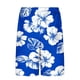 thumbnail image 5 of Ceisia Men's Royal Blue White Hibiscus Print Beach Shorts with Quick Dry Stretch Fabric and Anti-Exposure Liner Multicolor S Gifts, 5 of 6
