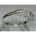 thumbnail image 4 of LBG British Made 9ct White Gold Natural Aquamarine Womens Band Ring - Size 8.75 - 33 size options, 4 of 7